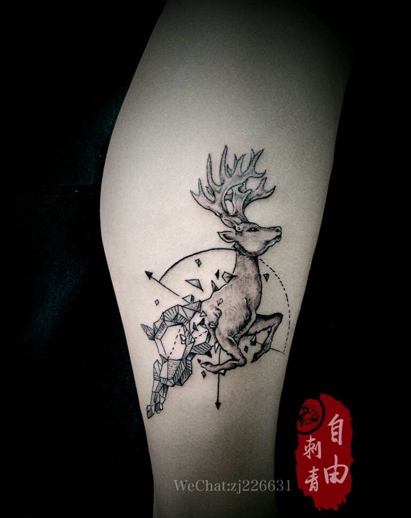 鹿纹身图片