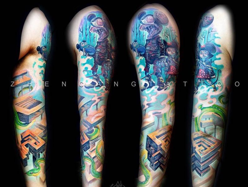 奇幻米奇一家 | 针藏刺青主理人 · 邵钢 · 出品纹身图片