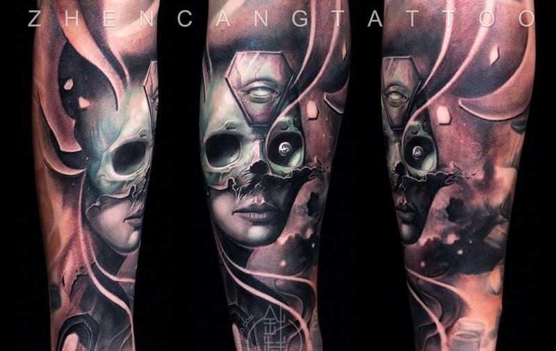 梦的初章 · 超现实-壹 | 针藏刺青 ·邵钢· 作品纹身图片_成品手臂写实欧美针藏刺青邵钢原创纹身图案