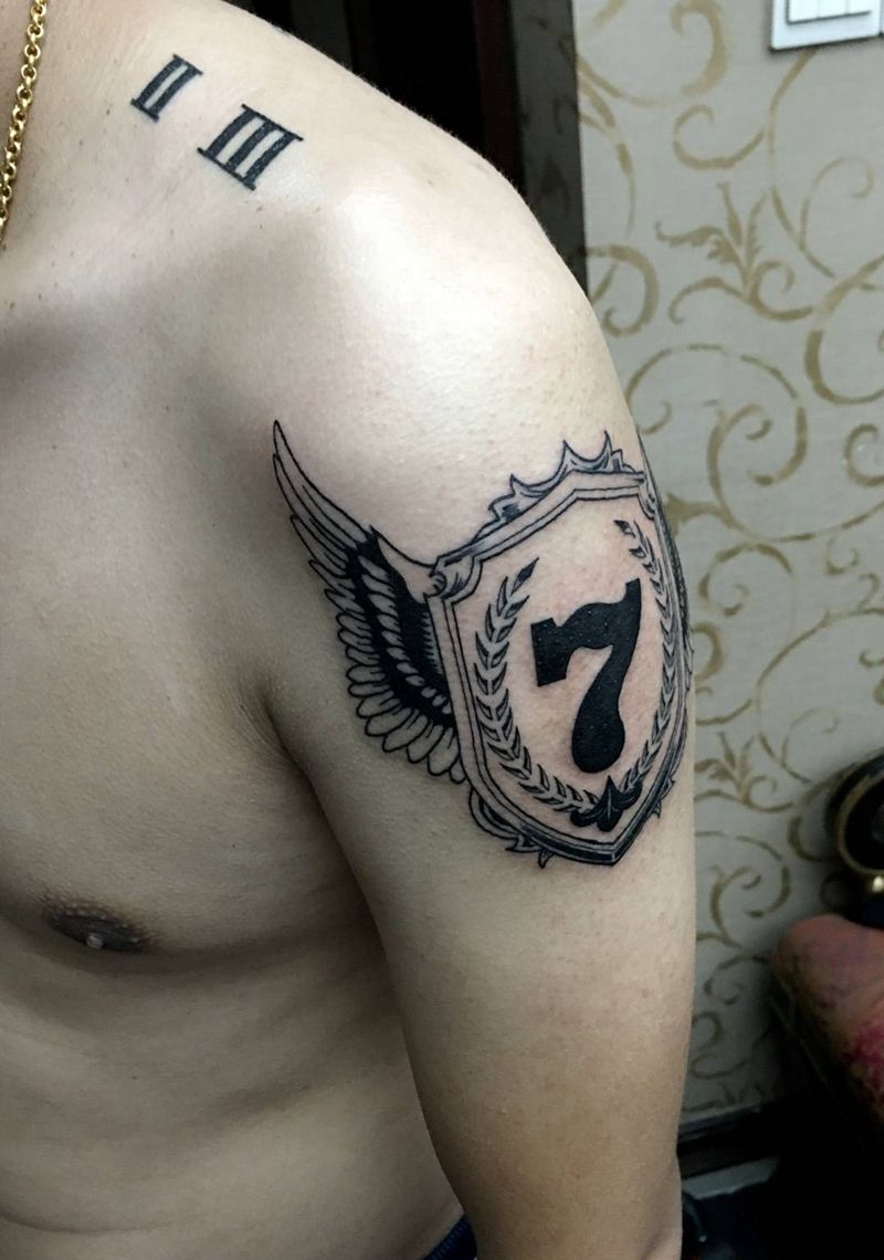 一个数字7就是一段回忆！纹身图片