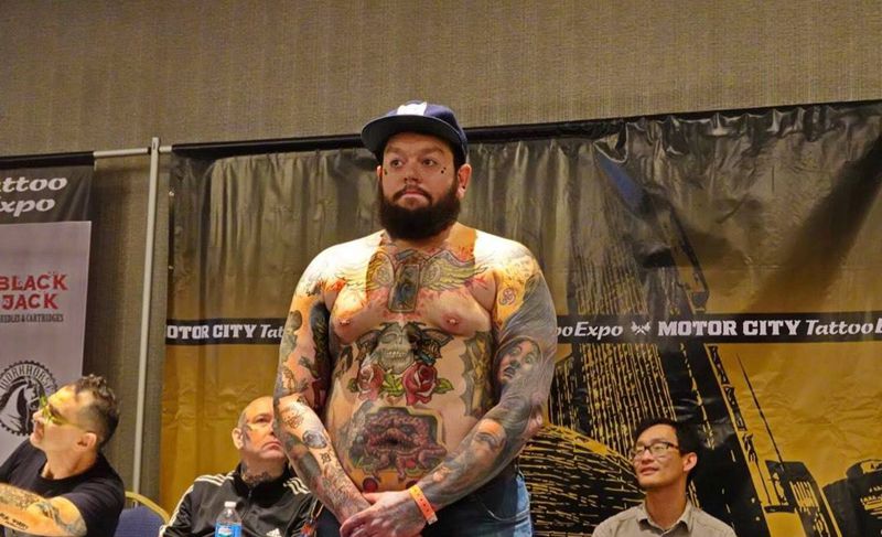 针藏创始人邵钢应邀担任2019美国展会赛事评委纹身图片_针藏刺青邵钢纹身图案