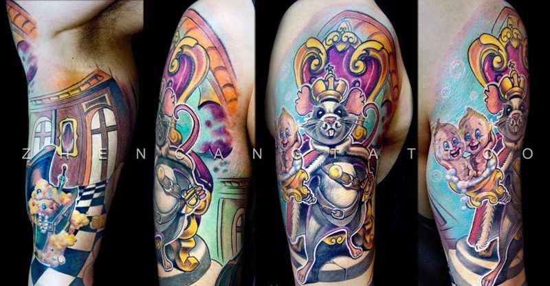 奇异王国的宝藏 | 针藏刺青邵钢纹身作品纹身图片_成品手臂原创动物针藏刺青邵钢纹身图案