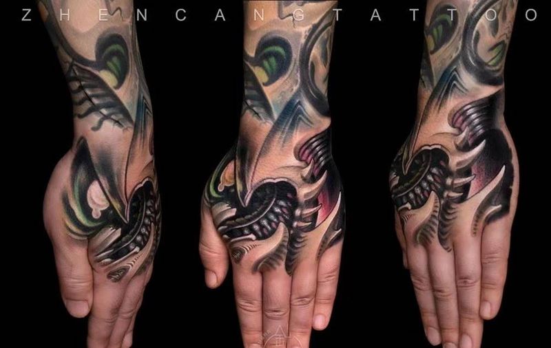 延续｜针藏刺青 邵钢老师 作品纹身图片_手部欧美写实邵钢针藏刺青纹身图案