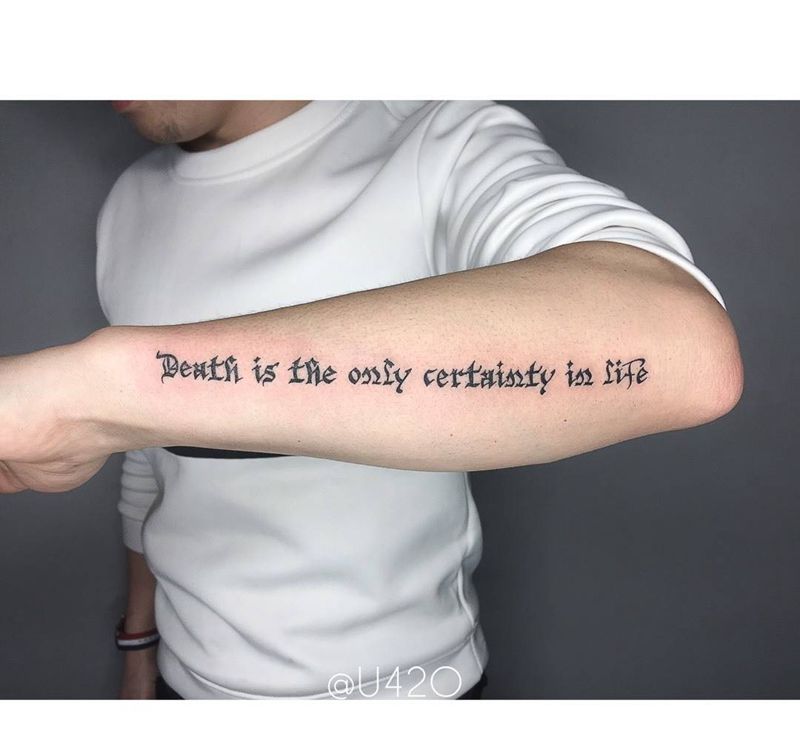 字体纹身图片_成品手臂手部清新欧美字符纹身图案