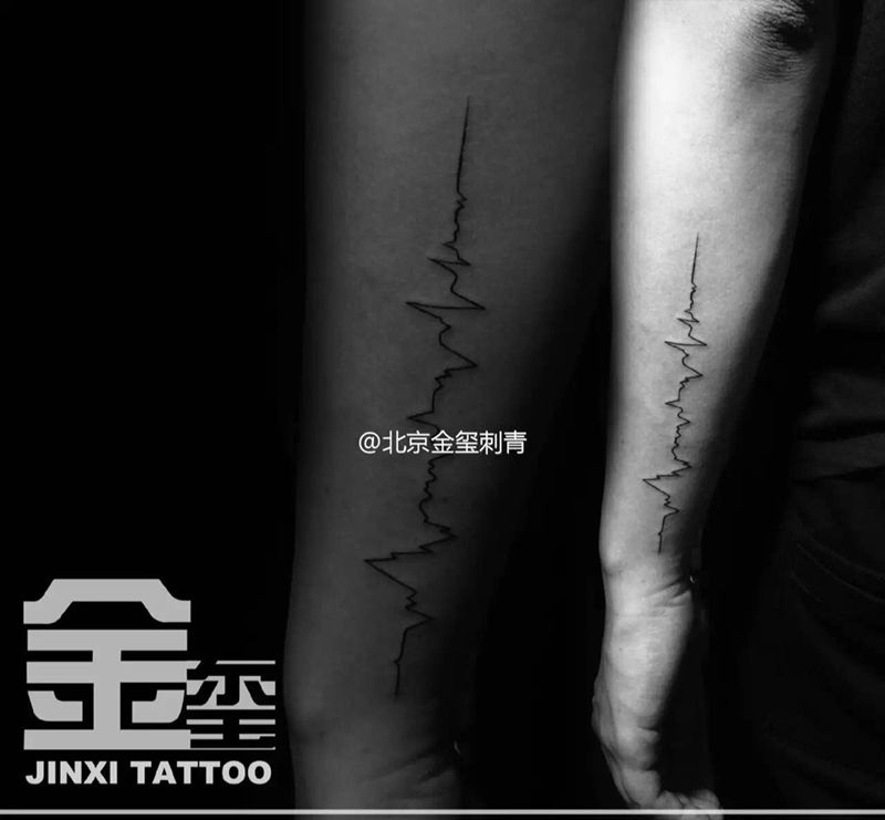 心电图纹身图片