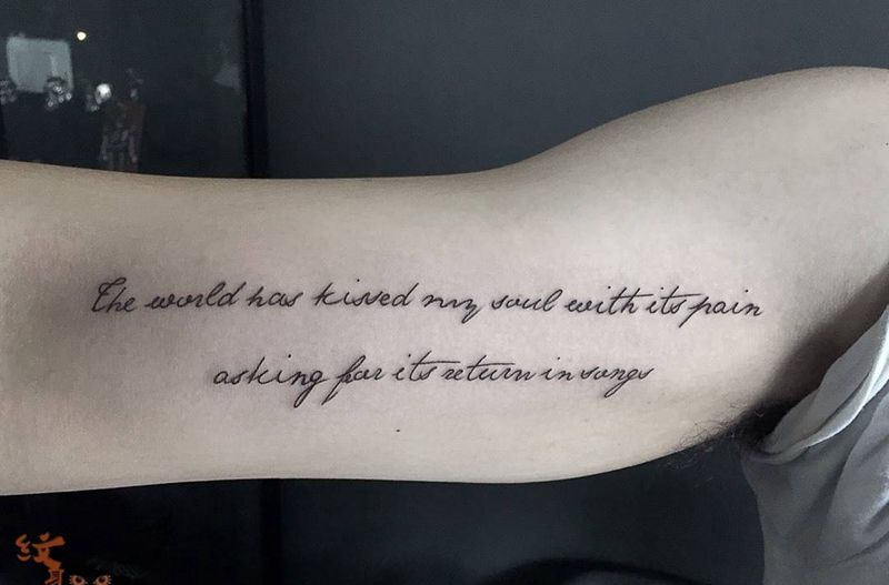 文字纹身图片_成品手臂欧美清新字符纹身图案