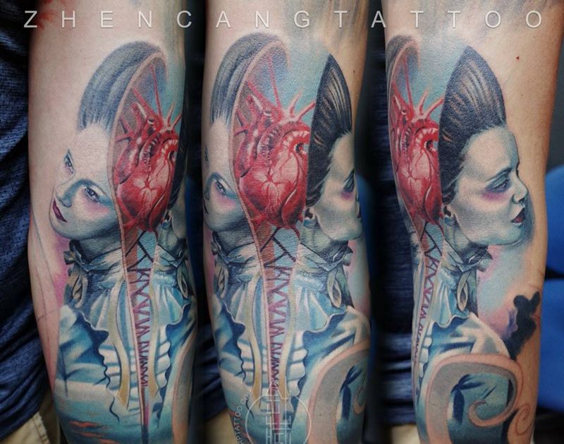 双子 · 未完待续 | 针藏刺青 ·邵钢· 作品纹身图片_成品手臂写实欧美针藏刺青邵钢人物纹身图案