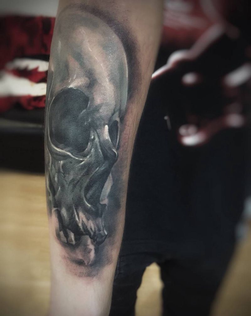 暗黑系骷髅纹身图片