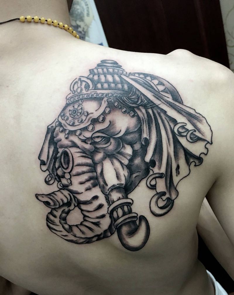 个性象神[呲牙][呲牙]纹身图片