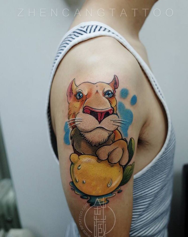 针藏刺青纹身作品纹身图片_成品欧美动物针藏刺青纹身图案