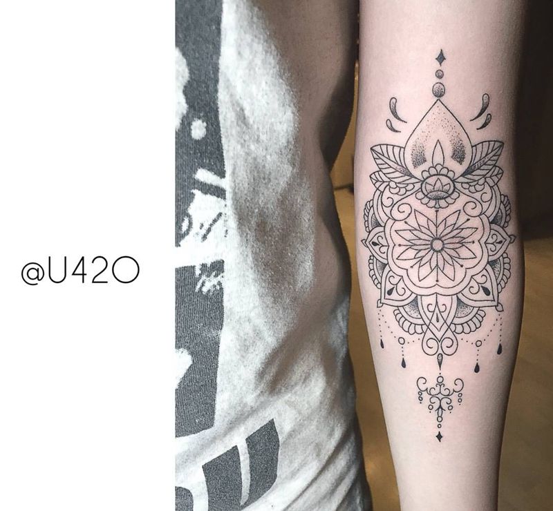 点线面装饰风tattoo纹身图片_成品手臂清新几何图腾字符点线面纹身图案