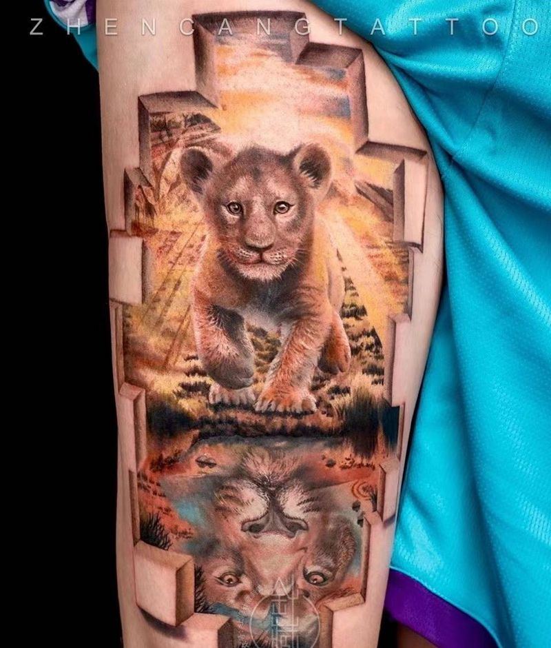 成长 强大 蜕变 针藏刺青纹身图片_腿部欧美写实针藏刺青邵钢纹身图案