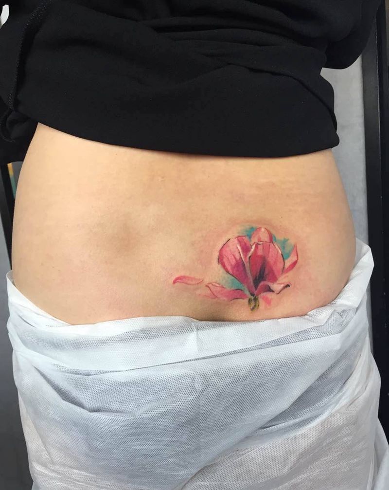 水彩花 遮盖胎记纹身图片