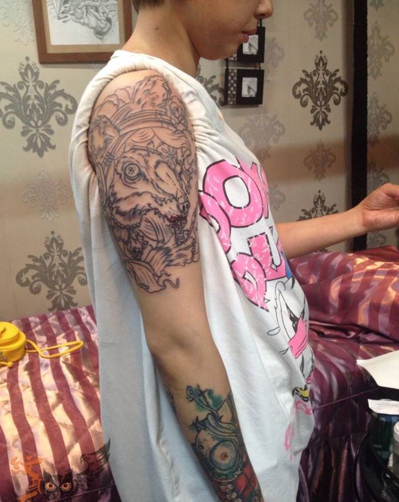 花臂进行时纹身图片