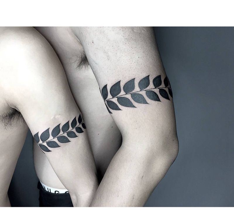 情侣tattoo纹身图片_成品手臂清新植物纹身图案