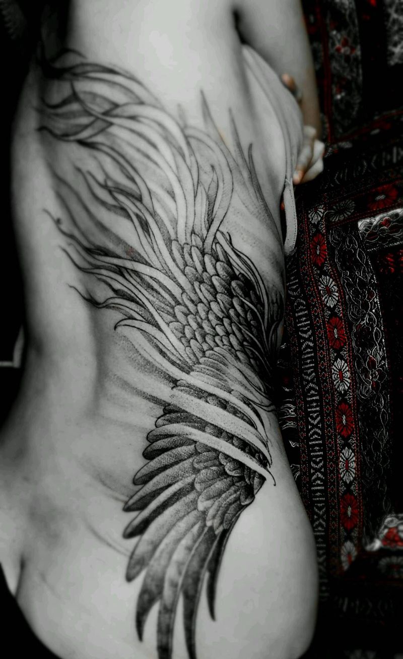 无题纹身图片_腰部传统中国风成品纹身图案