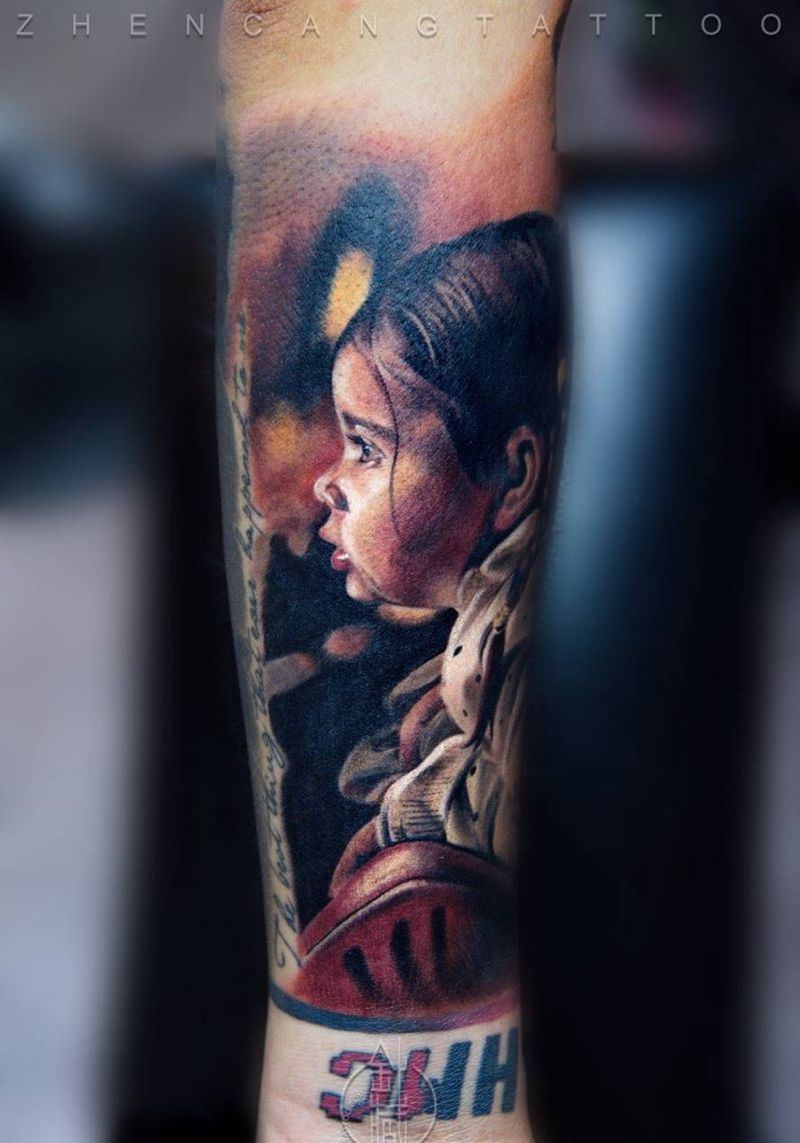 希望之光 | 针藏刺青邵钢作品.纹身图片_成品手臂写实人物针藏刺青邵钢纹身图案