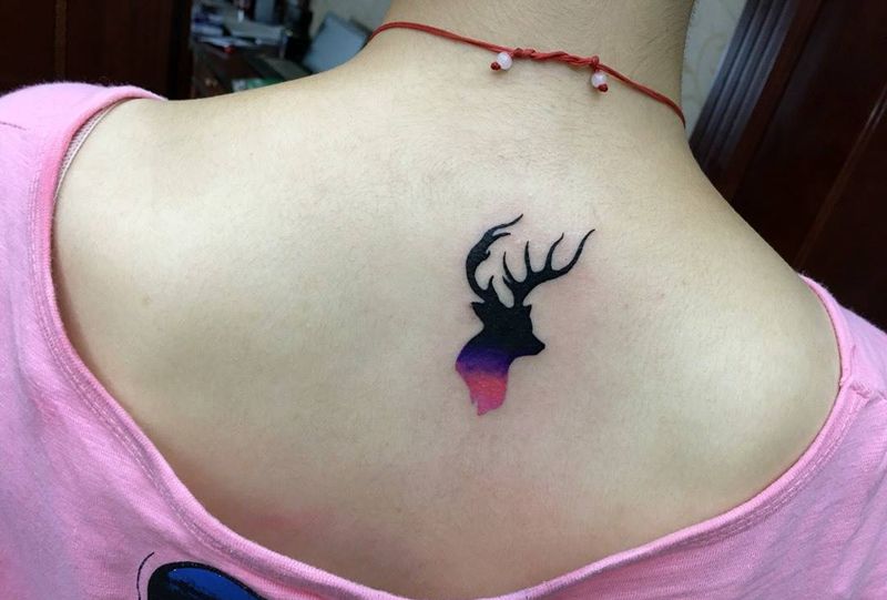 小鹿，记号阿宁作品纹身图片