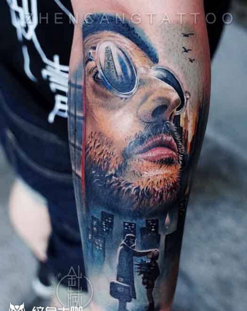 针藏刺青纹身作品纹身图片_成品手臂欧美肖像写实人物纹身图案