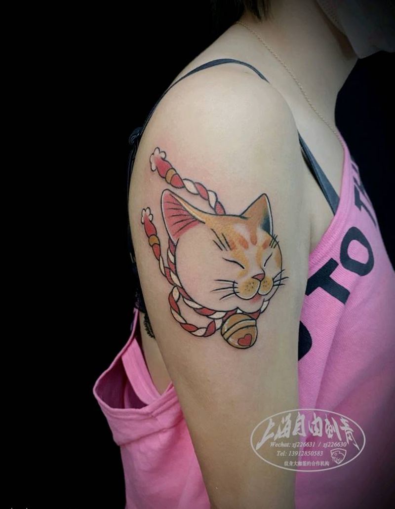 猫咪纹身图片_手臂纹身图案