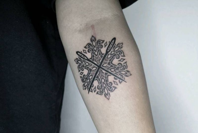 针纹身图片_手部点刺纹身图案