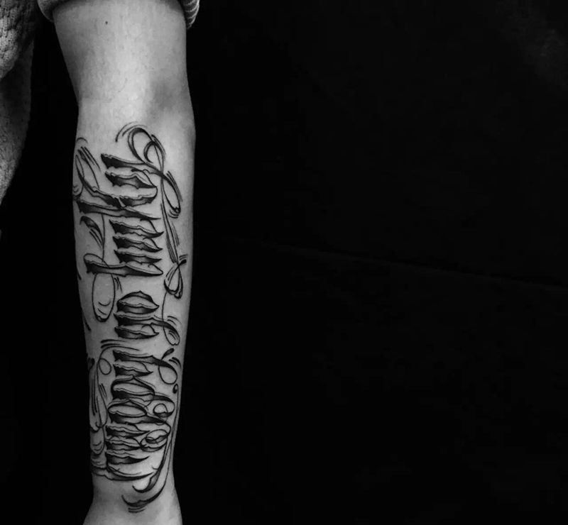 小图纹身图片_成品手部手臂清新字符贴纸几何纹身图案