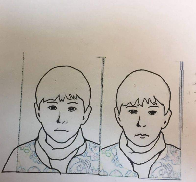 两个版本的小娃头像纹身图片