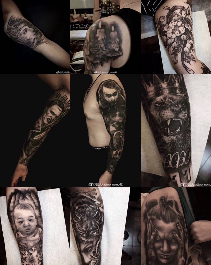 本店黑灰纹身图片