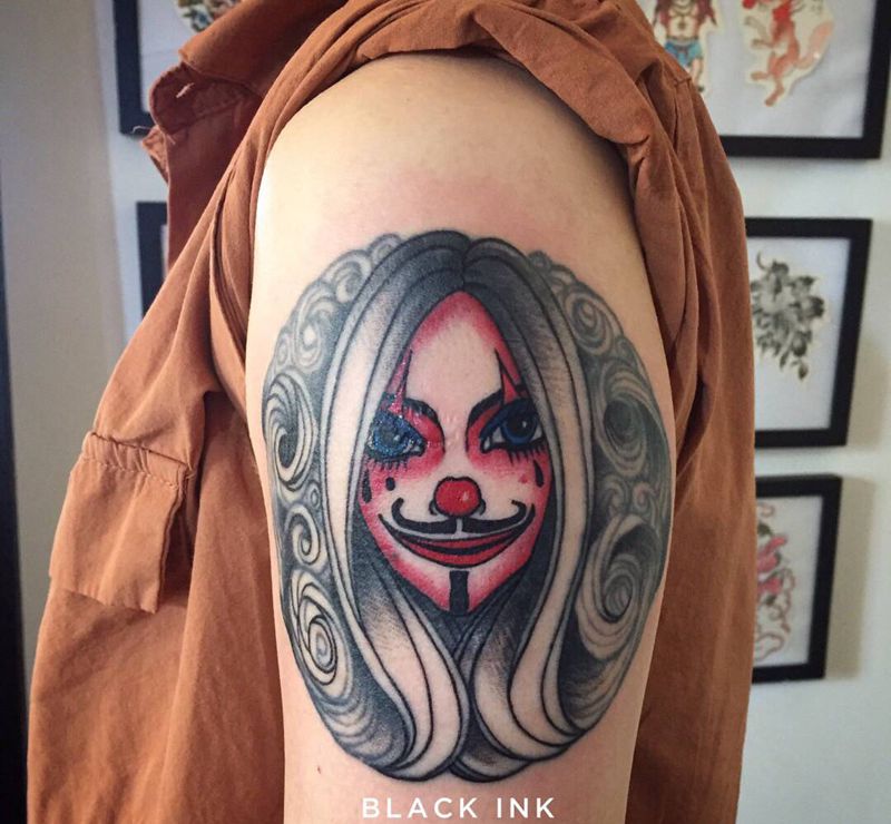 修改纹身图片_手臂水彩New School纹身图案