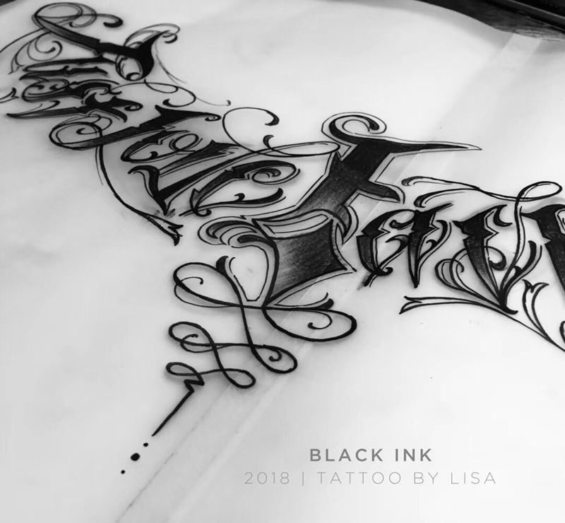 客订手稿纹身图片_背部几何点刺纹身图案