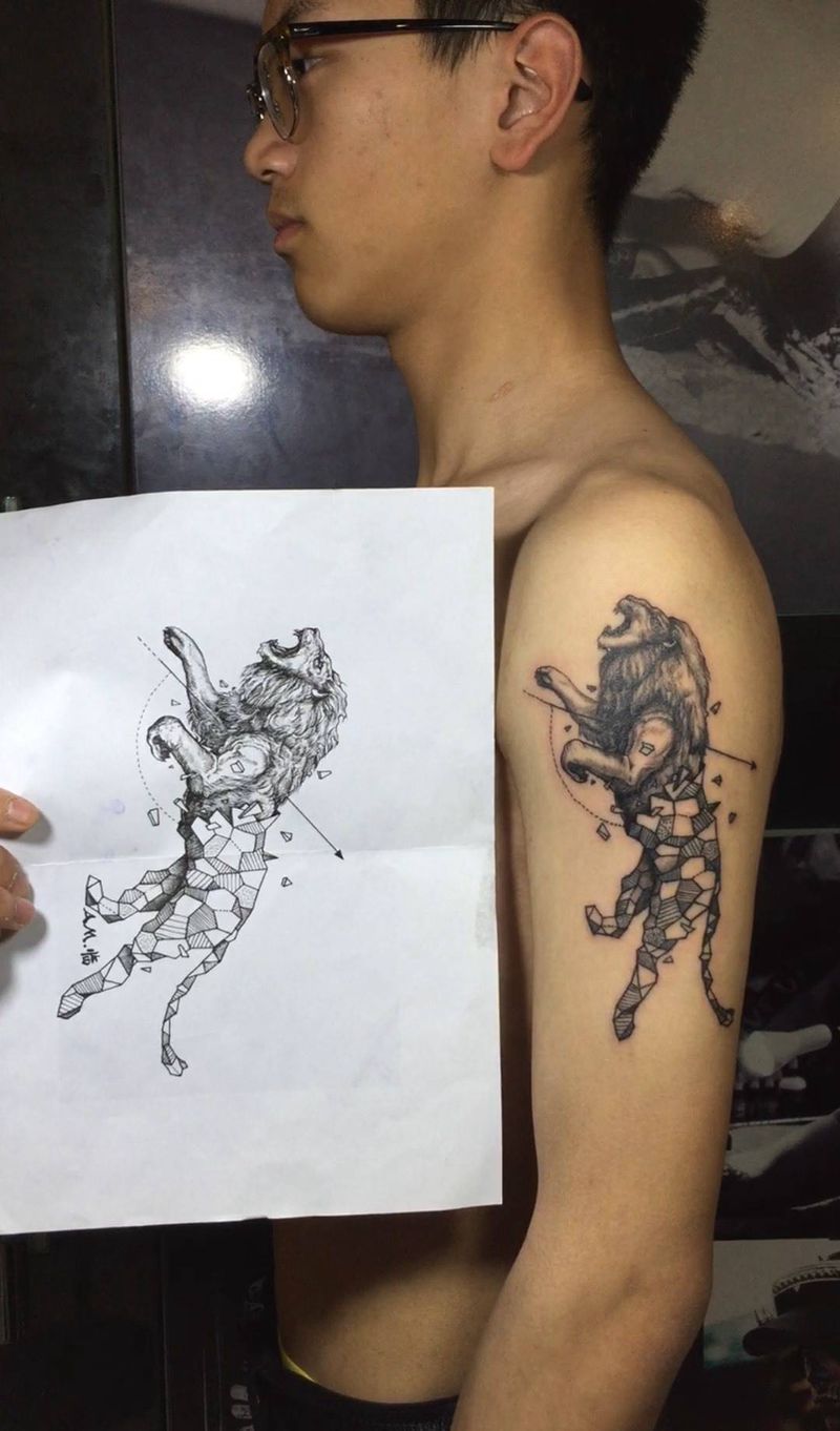 狮子座纹身图片