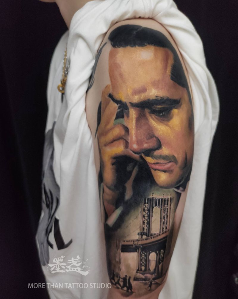 美国往事纹身图片_手臂欧美写实彩色纹身图案