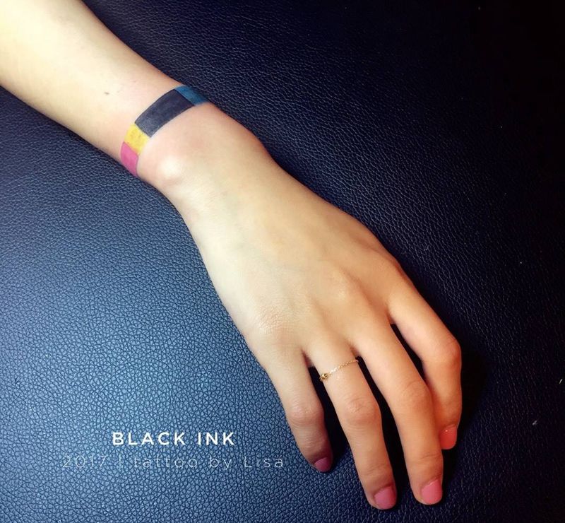 “色谱环”纹身图片_成品手臂欧美清新原创图腾纹身图案