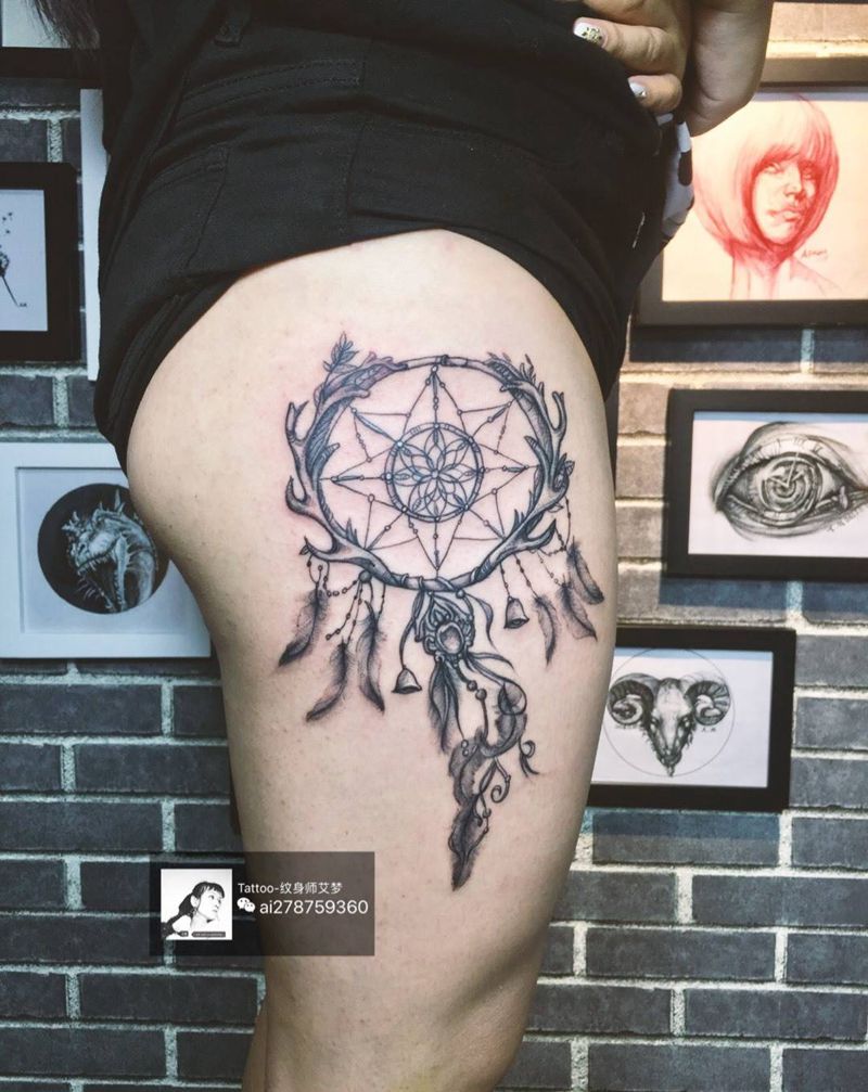 捕梦完纹身图片