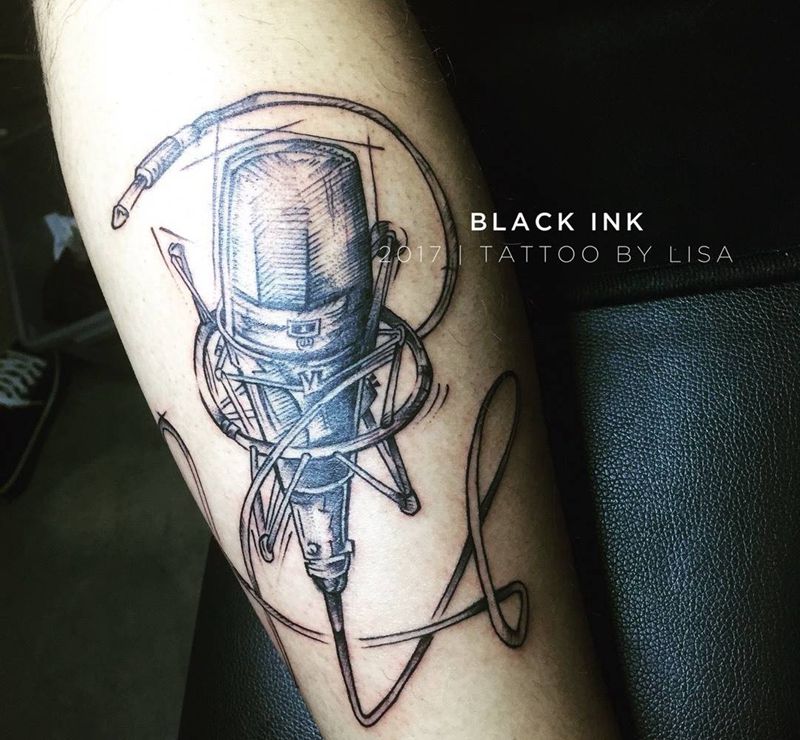 单针作品纹身图片_成品腿部欧美写实静物原创纹身图案