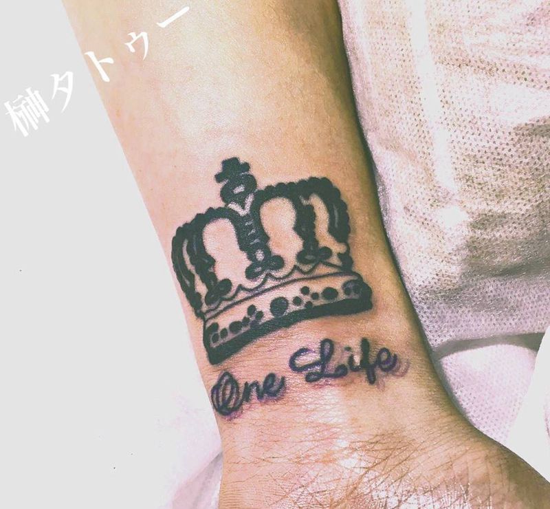 one life纹身图片_成品手臂欧美原创静物宗教纹身图案