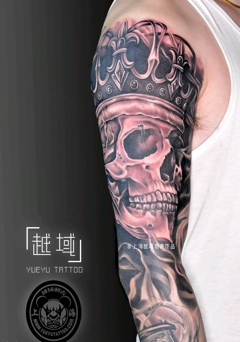 花臂纹身图片_手臂欧美写实纹身图案