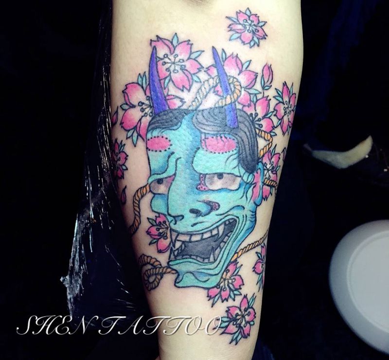 般若纹身图片_成品手臂传统原创纹身图案