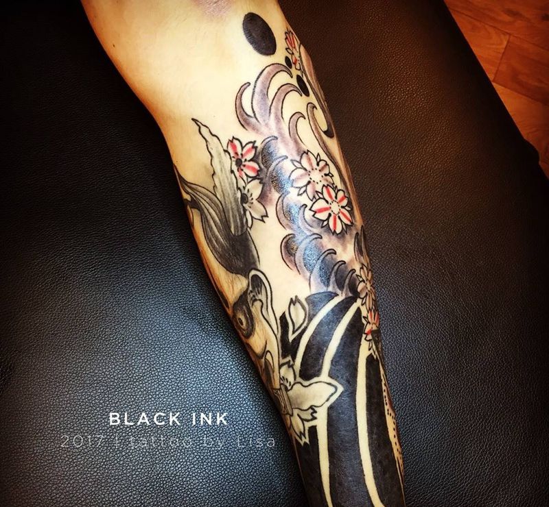 包小腿（未完成）纹身图片_成品腿部传统原创纹身图案