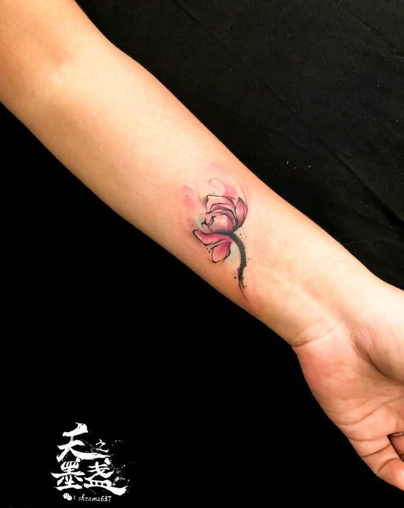 小清新纹身图片_肩部手臂清新静物原创纹身图案