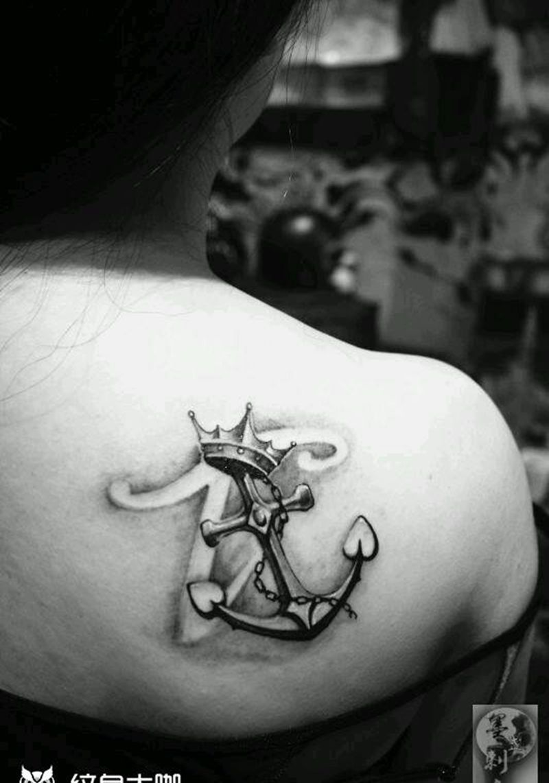 安定纹身图片_肩部背部腿部欧美写实静物情侣成品纹身图案