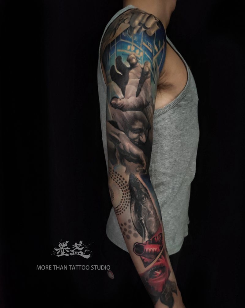 异界纹身图片_手臂欧美写实彩色纹身图案