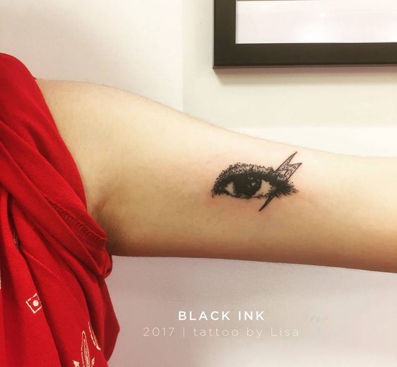 the eye纹身图片_成品手臂欧美原创人物纹身图案