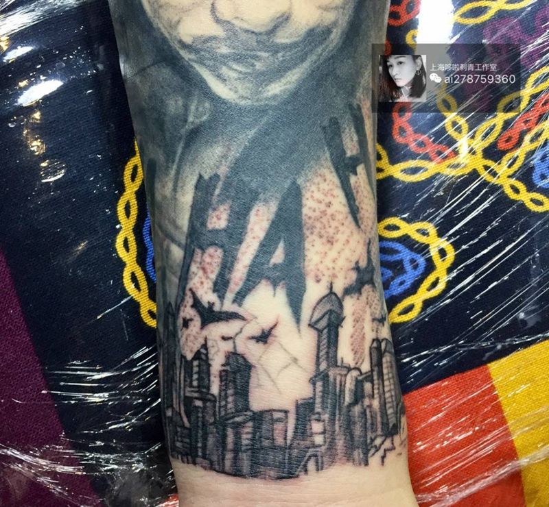 建筑纹身图片