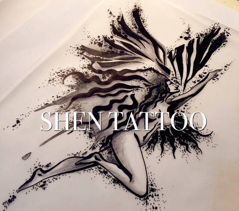 fly纹身图片_手稿手部欧美原创纹身图案