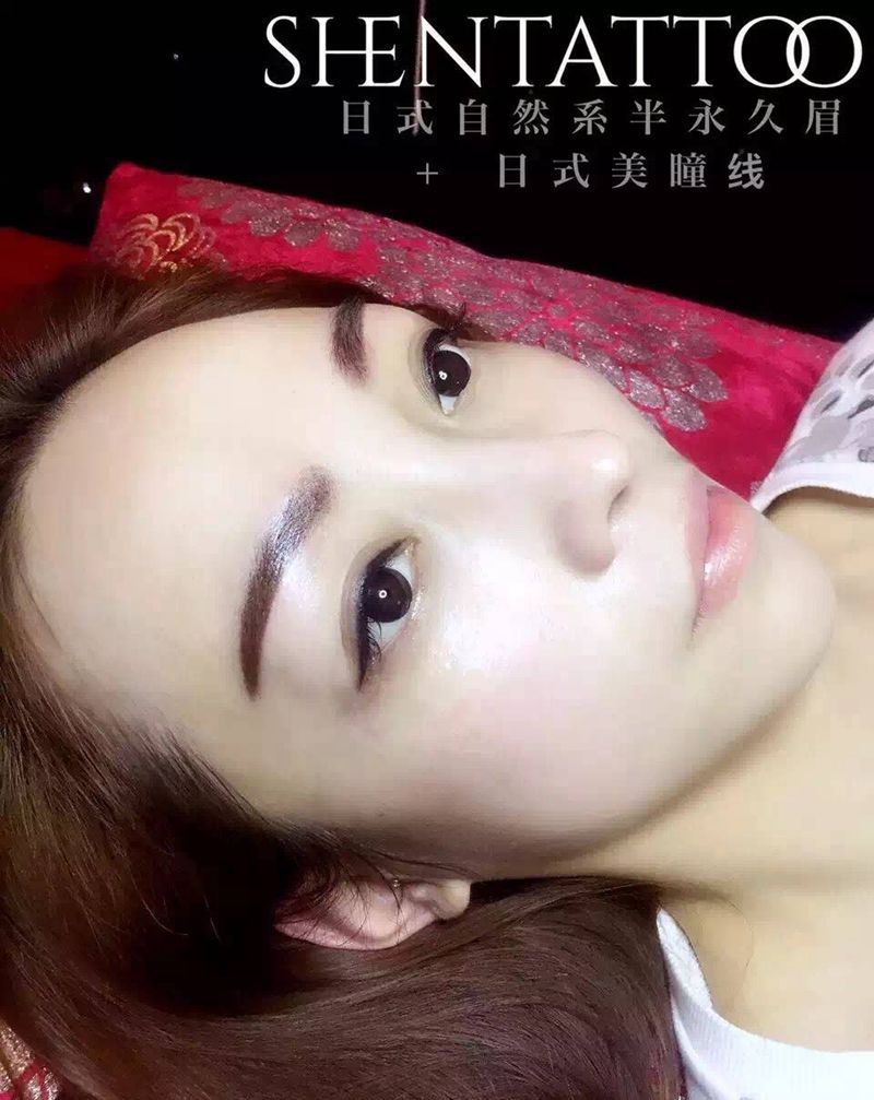 日式自然系半永久美瞳线纹身图片_成品原创纹身图案