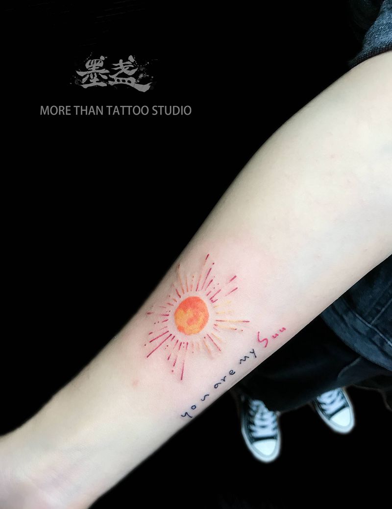 U r my sun纹身图片_手臂小清新太阳纹身图案