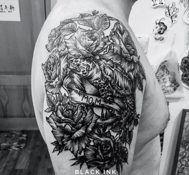 大臂纹身图片_成品手臂欧美原创纹身图案