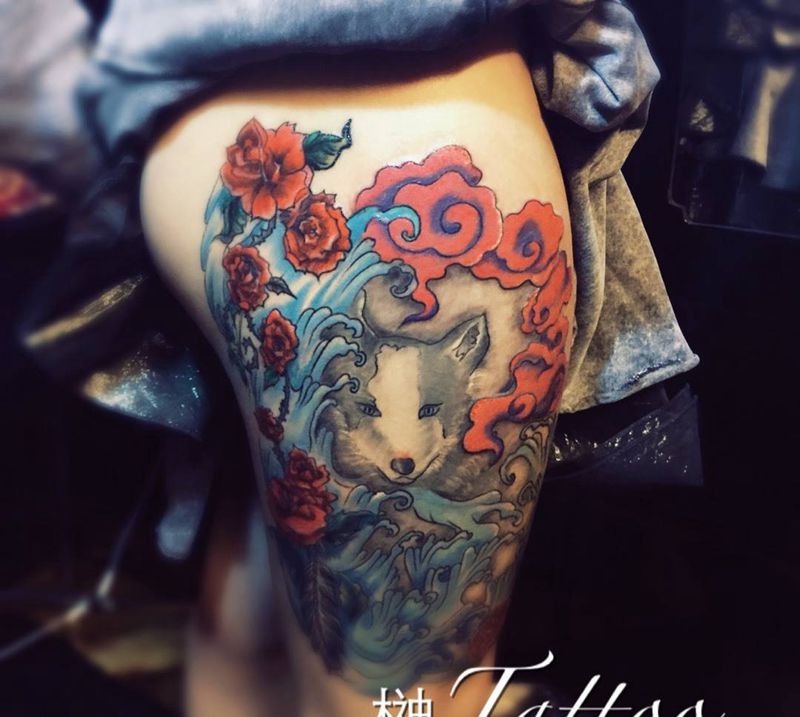 曾经的记忆纹身图片_成品腿部欧美原创纹身图案