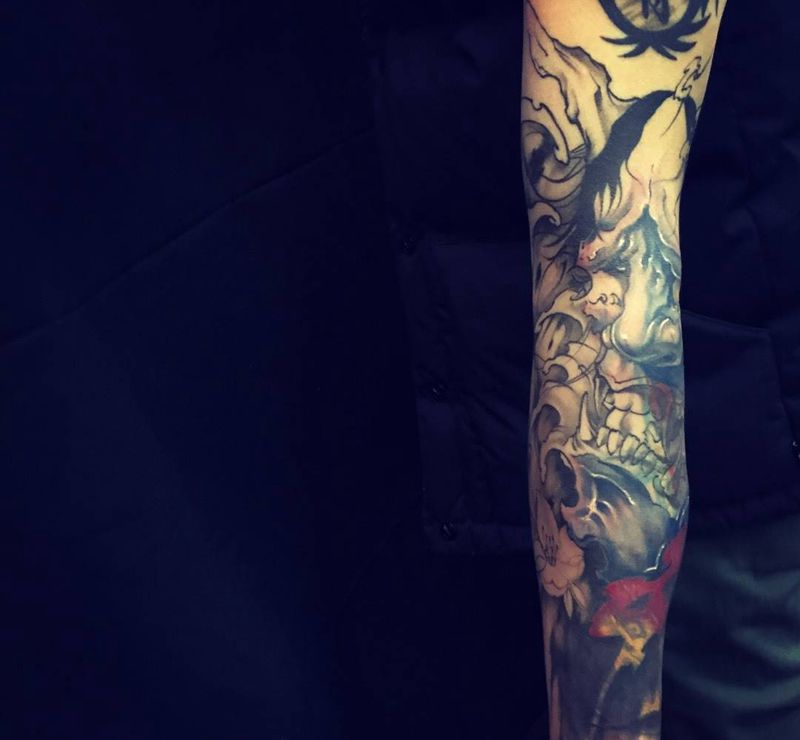 般若纹身图片_成品手臂手部传统动物鬼神原创人物宗教纹身图案